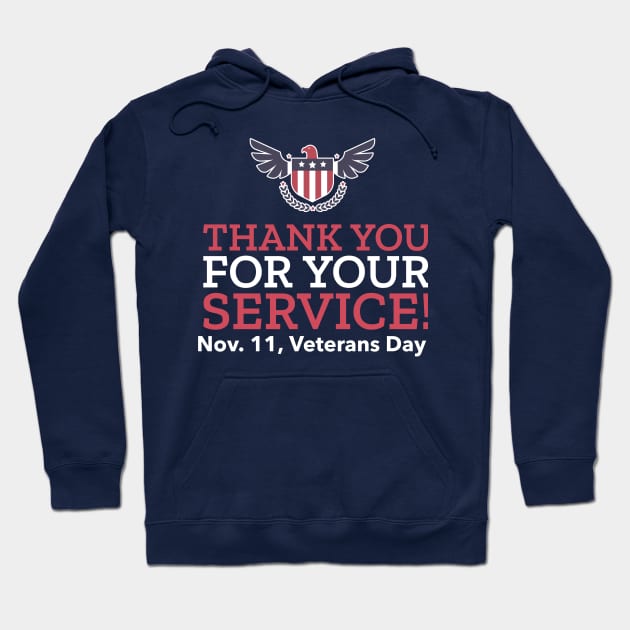 Veterans Day Thank You For Your Service Hoodie by Joco Studio